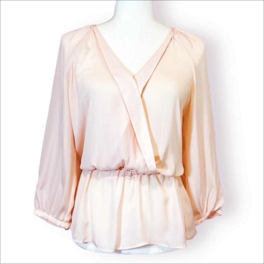 Parker Silk Surplice Peplum Top